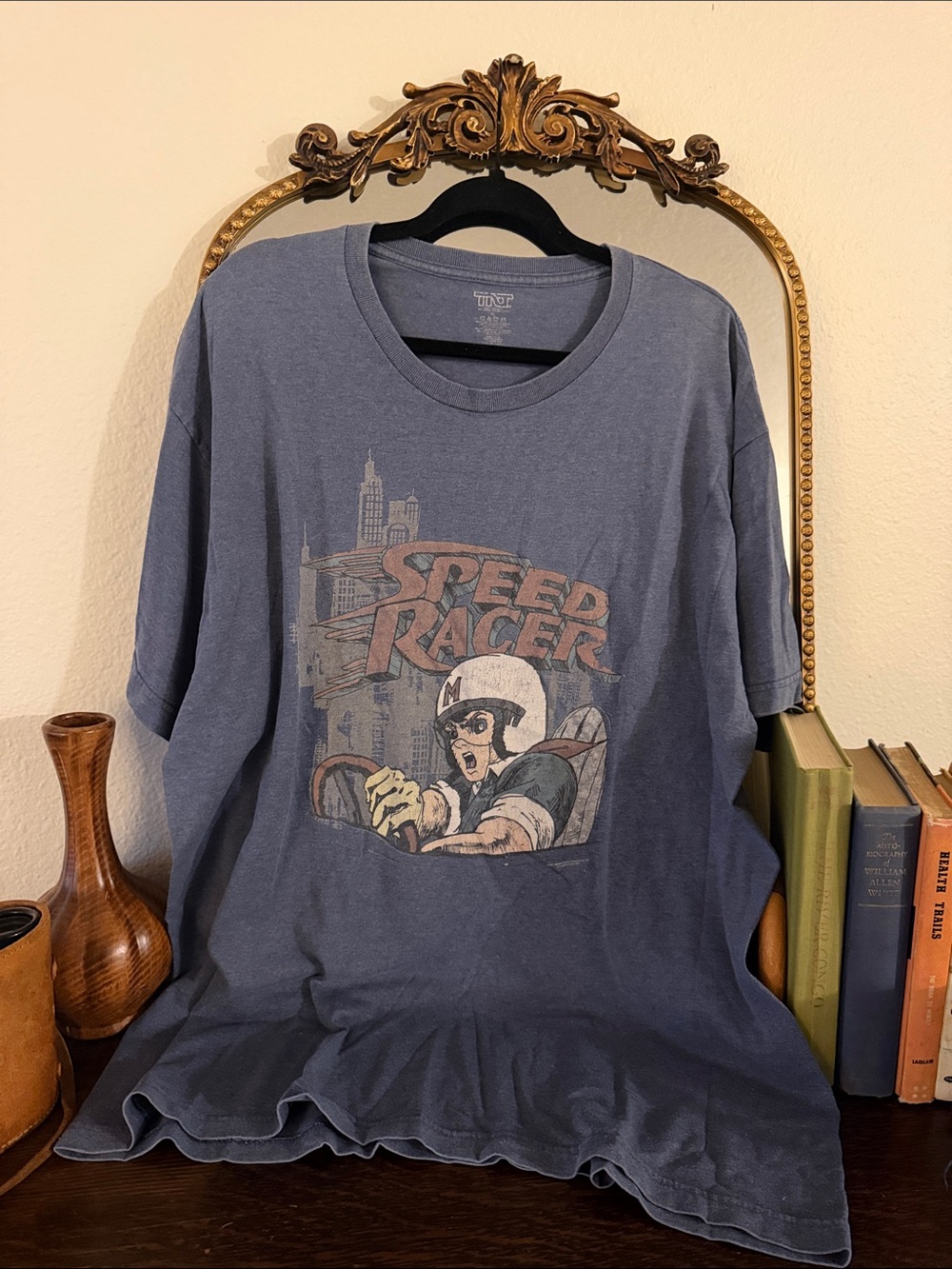 Speed Racer Graphic Tee - Men's Blue Short Sleeve Shirt